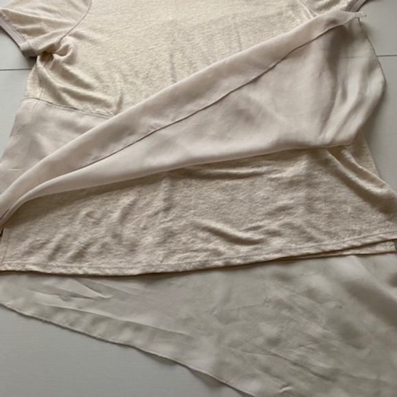 PER SE by Carlisle Women Linen Tunic Asymmetrical Sheer Hem Size 12 - Picture 6 of 12